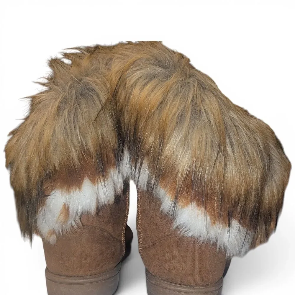 Women's Faux Fir Winter Boots - Sz 9